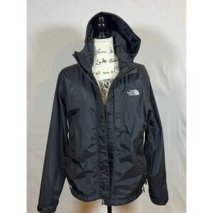 The North Face Hyvent Rain Jacket Women's size Medium Black White Lightweight